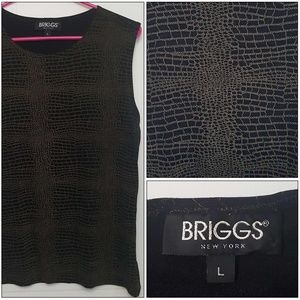 BRIGGS NEW YORK Black Sleeveless Blouse